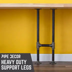Pipe Decor Pied de support de bureau à bride ronde robuste en H de 2,54 cm – 1 pied