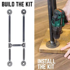 Pipe Decor Pied de support de bureau à bride ronde robuste en H de 2,54 cm – 1 pied
