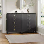 Commode COZONY 42.9 Tall Fluted à 5 tiroirs, commode moderne en bois pour chambre à coucher, meuble de rangement pour salon, couloir