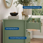 Commode COZONY 42.9 Tall Fluted à 5 tiroirs, commode moderne en bois pour chambre à coucher, meuble de rangement pour salon, couloir