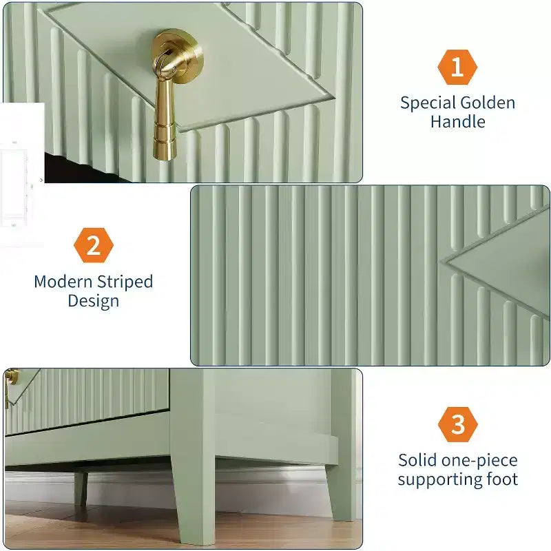 Commode COZONY 42.9 Tall Fluted à 5 tiroirs, commode moderne en bois pour chambre à coucher, meuble de rangement pour salon, couloir