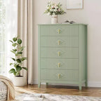 Commode COZONY 42.9 Tall Fluted à 5 tiroirs, commode moderne en bois pour chambre à coucher, meuble de rangement pour salon, couloir