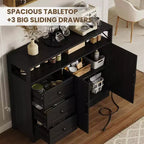 COZONY Armoire buffet de ferme avec rangement, table de buffet avec étagères réglables, armoire de cuisine multifonctionnelle pour salon et salle à manger