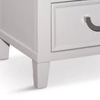 Table de chevet Royal Hampton à 2 tiroirs, métal chromé, bois blanc