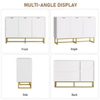 31.5 Armoire de buffet, Meuble de bar à café en bois avec pieds en métal, Table console Credenza, Armoire de plancher pour salon