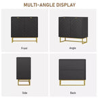 31.5 Armoire de buffet, Meuble de bar à café en bois avec pieds en métal, Table console Credenza, Armoire de plancher pour salon