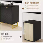 31.5 Armoire de buffet, Meuble de bar à café en bois avec pieds en métal, Table console Credenza, Armoire de plancher pour salon