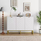 31.5 Armoire de buffet, Meuble de bar à café en bois avec pieds en métal, Table console Credenza, Armoire de plancher pour salon