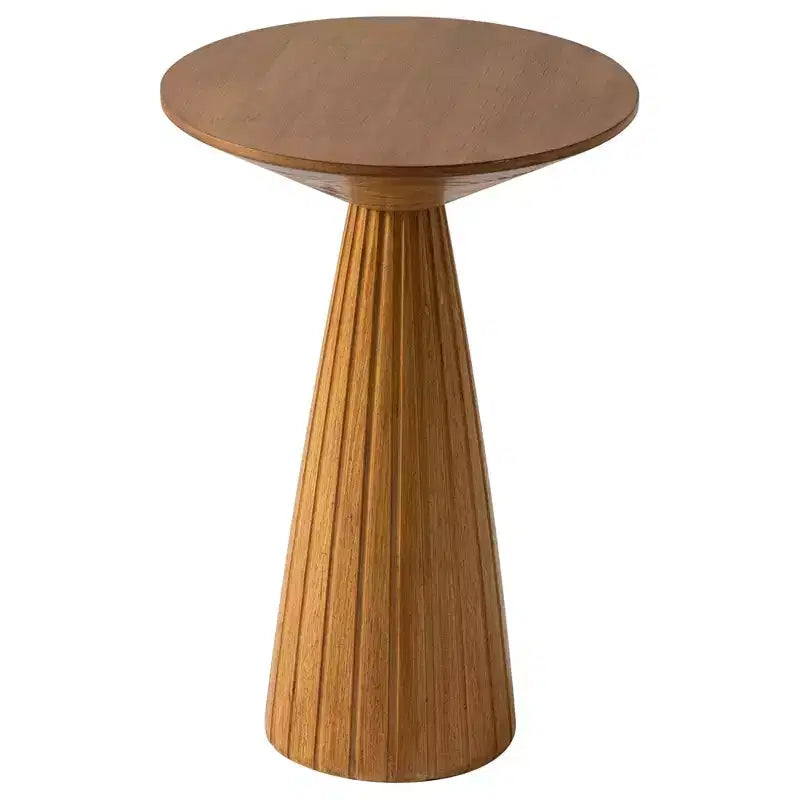 COZAYH Pedestal Wooden End Table for Small Space Living Room or Bedroom, Walnut
