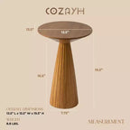COZAYH Table d'appoint piédestal en bois pour petit salon ou chambre à coucher, Noyer
