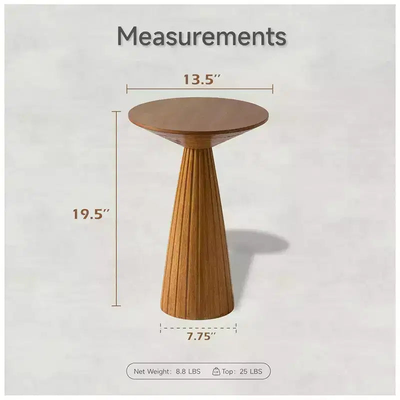 COZAYH Table d'appoint piédestal en bois pour petit salon ou chambre à coucher, Noyer