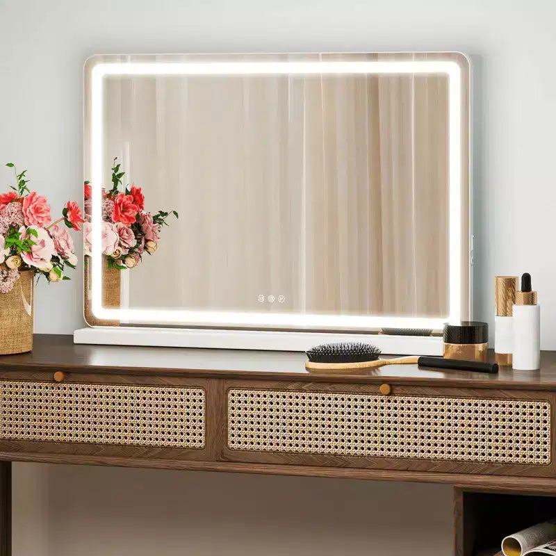 MAYEERTY Makeup Vanity Mirror Dimmable Touch Control Square