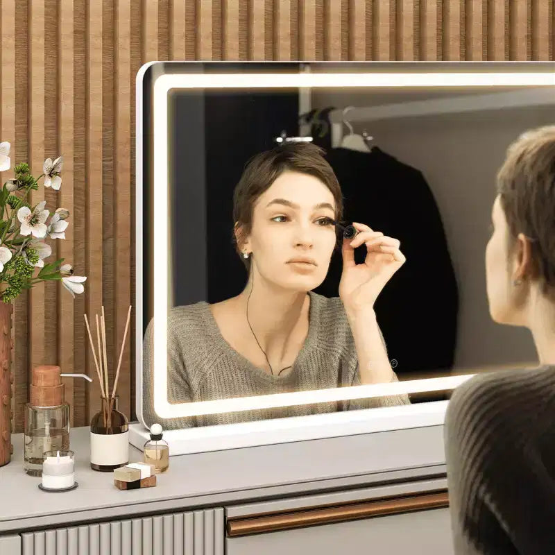 Miroir de courtoisie MAYEERTY avec commande tactile carrée à intensité variable