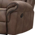 Fauteuil inclinable planeur manuel Ryal Hampton, similicuir marron, accoudoirs rembourrés