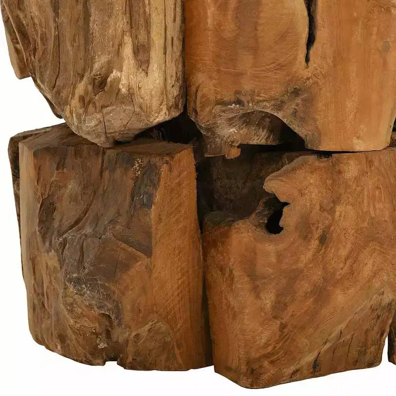 Table basse marron Teck massif Bois flotté Table basse moyenne