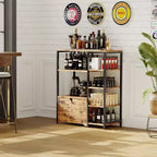 Meuble de bar à café – Petite station de café de ferme de 31,6 pouces avec portes, organisateur de buffet rustique pour la maison, le coin, le bar