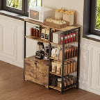 Meuble de bar à café – Petite station de café de ferme de 31,6 pouces avec portes, organisateur de buffet rustique pour la maison, le coin, le bar