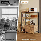 Meuble de bar à café – Petite station de café de ferme de 31,6 pouces avec portes, organisateur de buffet rustique pour la maison, le coin, le bar
