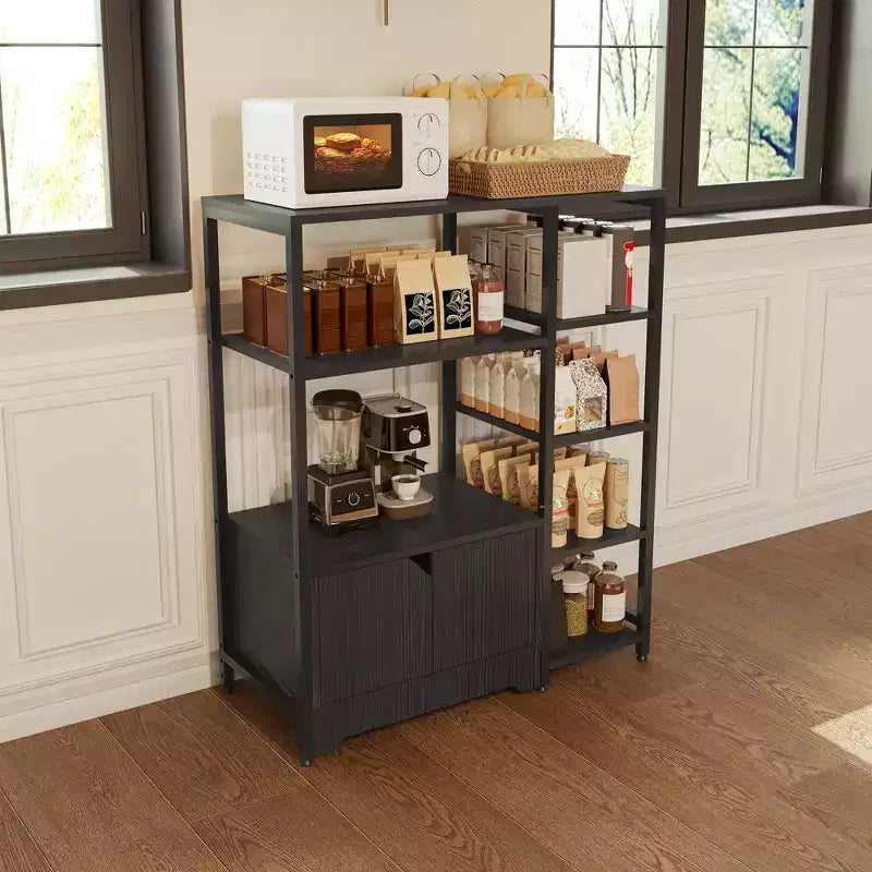 Meuble de bar à café – Petite station de café de ferme de 31,6 pouces avec portes, organisateur de buffet rustique pour la maison, le coin, le bar