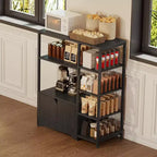 Meuble de bar à café – Petite station de café de ferme de 31,6 pouces avec portes, organisateur de buffet rustique pour la maison, le coin, le bar