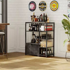 Meuble de bar à café – Petite station de café de ferme de 31,6 pouces avec portes, organisateur de buffet rustique pour la maison, le coin, le bar