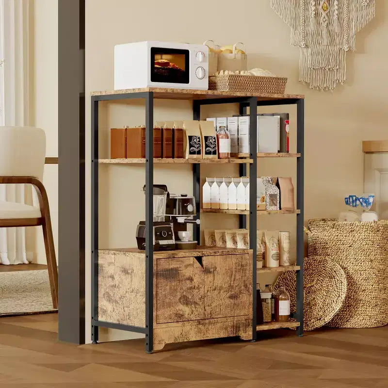 Meuble de bar à café – Petite station de café de ferme de 31,6 pouces avec portes, organisateur de buffet rustique pour la maison, le coin, le bar