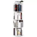 Wooden Rotating Bookshelf, 4 Tier 360 Degree Display, Floor-Standing Bookcase, Multi-Functional Storage Organizer, Suitable for Living RoomBedroom