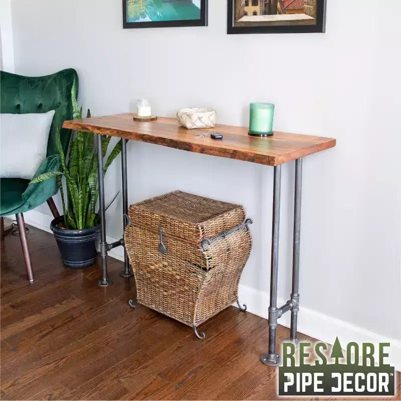 Console de table en bois massif à bord brut Sunset Cedar RESTORE par Pipe Decor