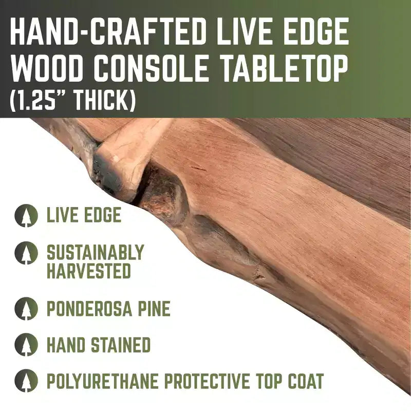 Console de table en bois massif à bord brut Sunset Cedar RESTORE par Pipe Decor