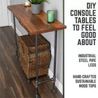 Console de table en bois massif à bord brut Sunset Cedar RESTORE par Pipe Decor