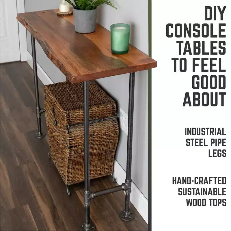 Console de table en bois massif à bord brut Sunset Cedar RESTORE par Pipe Decor