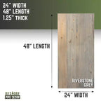 Plateau de bureau en bois massif gris Riverstone RESTORE par Pipe Decor