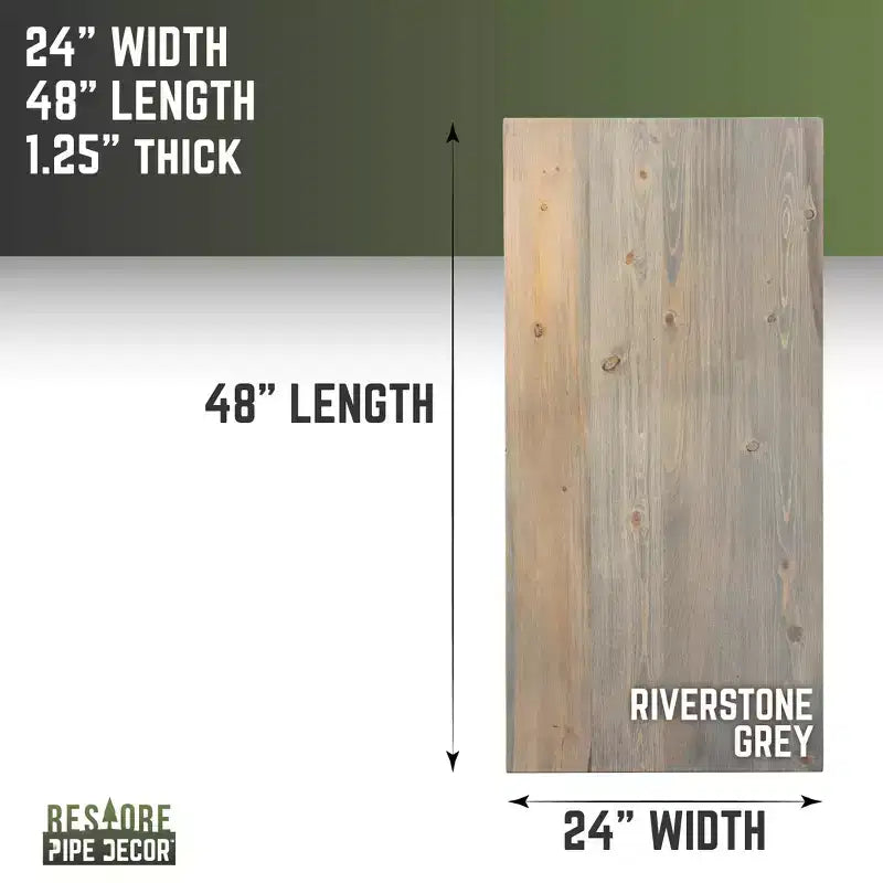 Plateau de bureau en bois massif gris Riverstone RESTORE par Pipe Decor