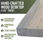 Plateau de bureau en bois massif gris Riverstone RESTORE par Pipe Decor