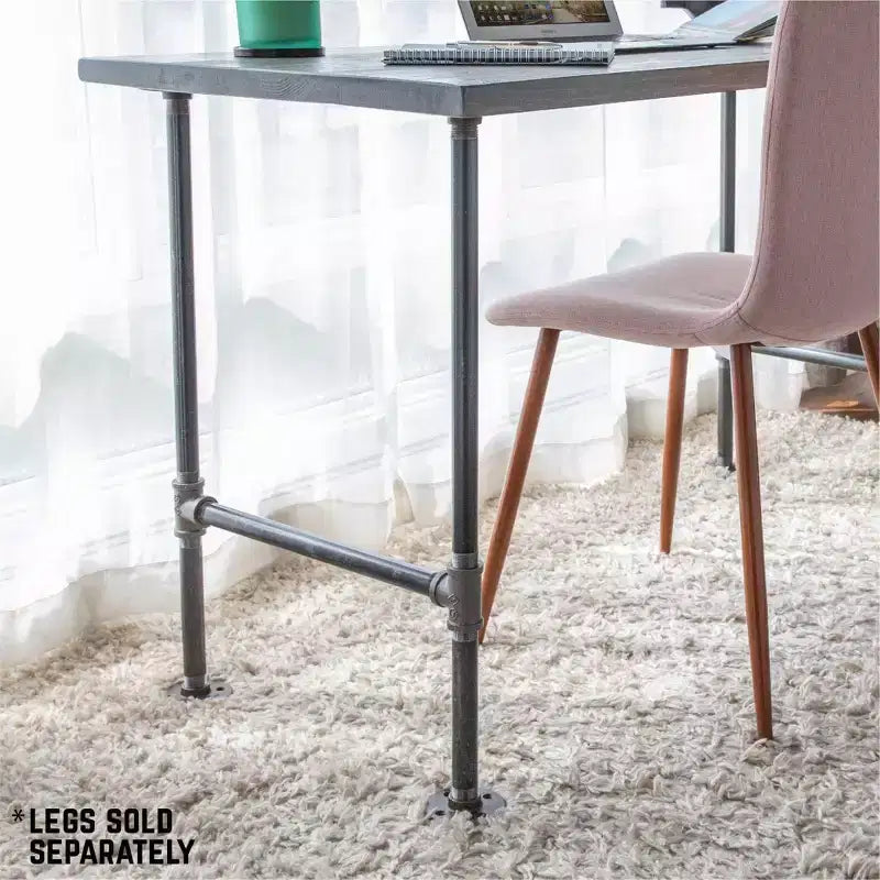 Plateau de bureau en bois massif gris Riverstone RESTORE par Pipe Decor
