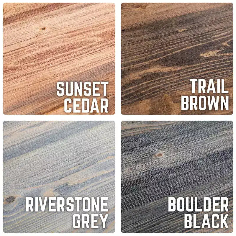 Plateau de bureau en bois massif gris Riverstone RESTORE par Pipe Decor
