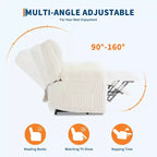 Fauteuil inclinable en velours côtelé, Canapé inclinable manuel avec poignée, accoudoirs rembourrés, rembourrage épais, poche latérale, capacité de 180 kg