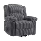 Fauteuil inclinable en velours côtelé, Canapé inclinable manuel avec poignée, accoudoirs rembourrés, rembourrage épais, poche latérale, capacité de 180 kg
