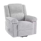 Fauteuil inclinable en velours côtelé, Canapé inclinable manuel avec poignée, accoudoirs rembourrés, rembourrage épais, poche latérale, capacité de 180 kg