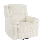 Fauteuil inclinable en velours côtelé, Canapé inclinable manuel avec poignée, accoudoirs rembourrés, rembourrage épais, poche latérale, capacité de 180 kg