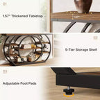 Lantine 47 Console Tables, Table d'entrée industrielle à 5 niveaux, Table de canapé étroite derrière le canapé pour le salon, le couloir, le foyer
