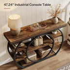 Lantine 47 Console Tables, Table d'entrée industrielle à 5 niveaux, Table de canapé étroite derrière le canapé pour le salon, le couloir, le foyer