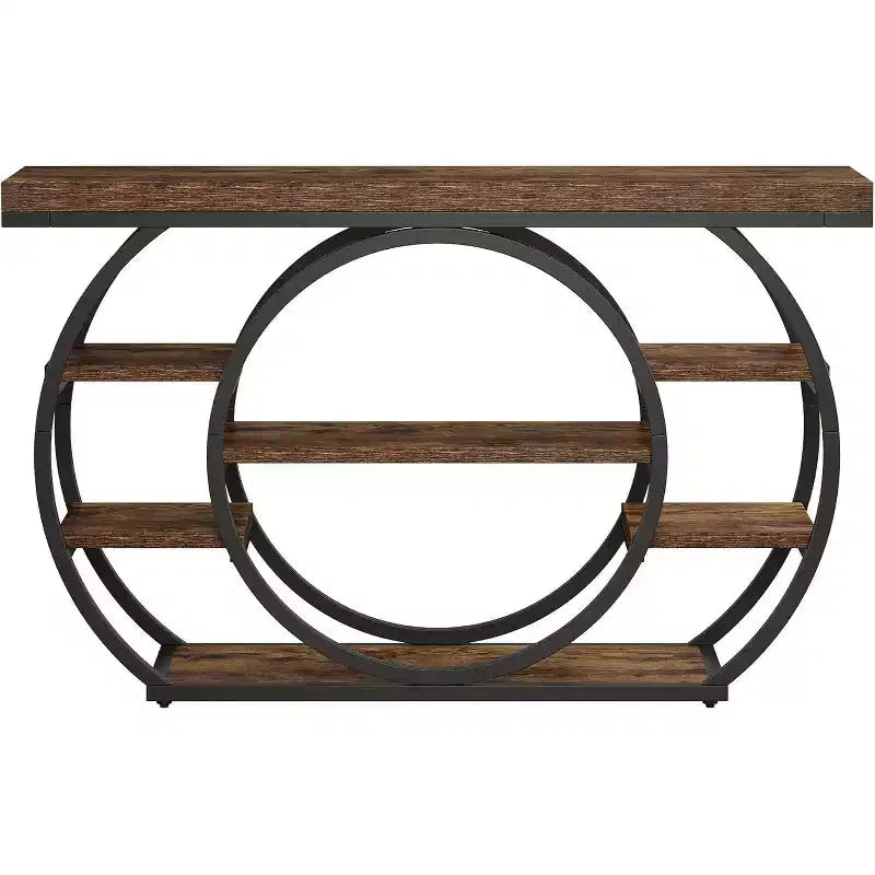 Lantine 47 Console Tables, Table d'entrée industrielle à 5 niveaux, Table de canapé étroite derrière le canapé pour le salon, le couloir, le foyer