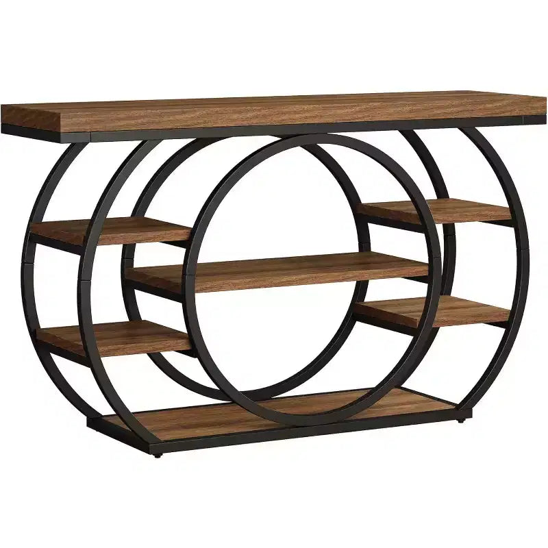 Lantine 47 Console Tables, Table d'entrée industrielle à 5 niveaux, Table de canapé étroite derrière le canapé pour le salon, le couloir, le foyer