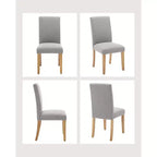 Lot de 2 chaises de salle à manger modernes en tissu rembourré avec dossier incurvé et pieds en bois, chaises d'appoint confortables pour la cuisine et la salle à manger