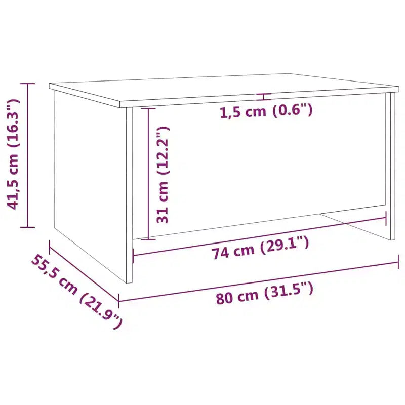 Table basse en bois composite blanc Table basse standard