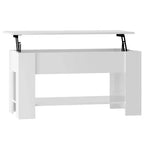 Table basse Blanc brillant Bois d'ingénierie Moyen