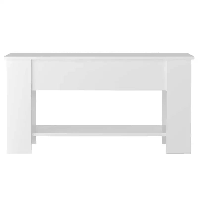 Table basse Blanc brillant Bois d'ingénierie Moyen