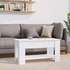 Table basse Blanc brillant Bois d'ingénierie Moyen