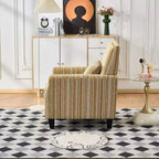 Fauteuil de salon Okak style mi-siècle en tissu rayé avec clous décoratifs, fauteuil d'appoint de lecture pour salons, zones de détente
